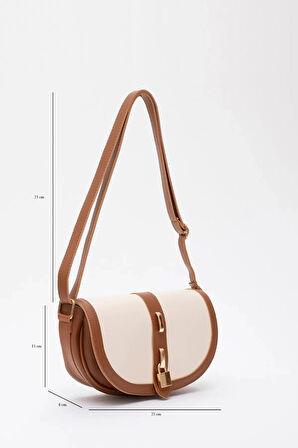 Kilit Detaylı Suni Deri Tek Bölmeli Çıtçıtlı  Şık  ve Ergonomik Kol ve Omuz Çantası Zarif