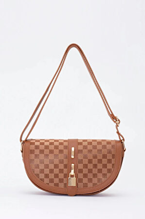 Kilit Detaylı Suni Deri Tek Bölmeli Çıtçıtlı  Şık  ve Ergonomik Kol ve Omuz Çantası Zarif