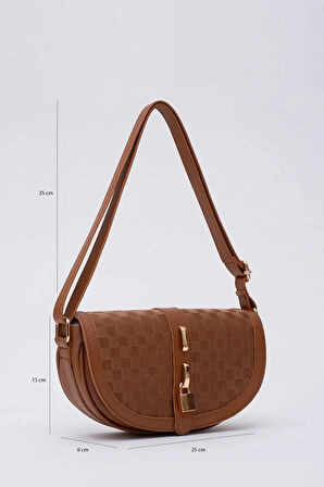 Kilit Detaylı Suni Deri Tek Bölmeli Çıtçıtlı  Şık  ve Ergonomik Kol ve Omuz Çantası Zarif