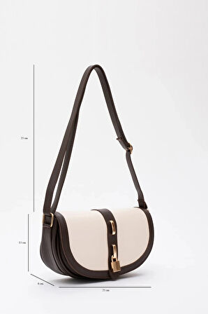 Kilit Detaylı Suni Deri Tek Bölmeli Çıtçıtlı  Şık  ve Ergonomik Kol ve Omuz Çantası Zarif