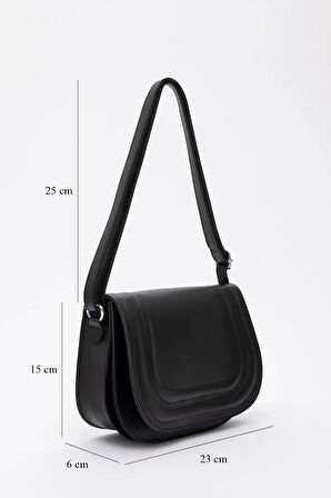 Suni Deri 2 Bölmeli Ayarlanabilir Şık ve Ergonomik Askılı Kol Ve Omuz Çantası