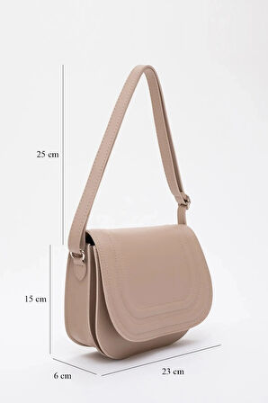 Suni Deri 2 Bölmeli Ayarlanabilir Şık ve Ergonomik Askılı Kol Ve Omuz Çantası