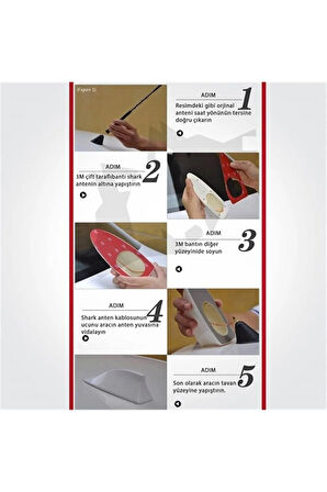 Peugeot 301 Shark Beyaz Balık Sırtı Elektronik Radio Fm Anten 