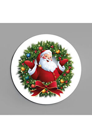 Yılbaşı Serisi Yeni Yıl Dijital Baskılı 4'lü Ahşap Bardak Altlığı Model 002