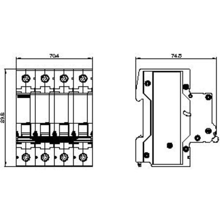 Siemens 5SL3440-7YA Eko Seri Otomatik Sigorta 4,5kA, 4 Faz, C Tipi, 4x40 Amper 