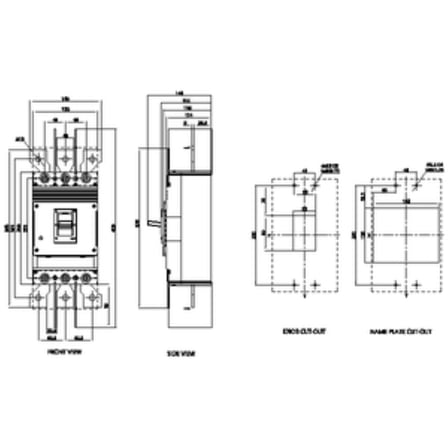 Siemens 3VJ1340-3DB32-0AA0 Sinoplus KOMPAKT Şalter, 3 Kutup 25kA 3VJ13, 280A-400 Amper Ayarlı Tip Termik 