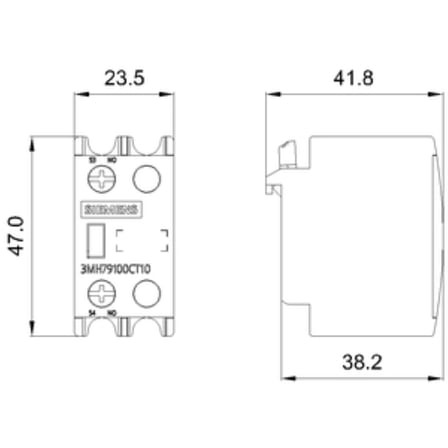 Siemens 3MH7910-0CT10 Sinoplus İlave Yardımcı Kontak Boy:0-1-2-3-4, 1 NO, Önden ( Üstten ) 