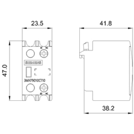Siemens 3MH7901-0CT10 Sinoplus İlave Yardımcı Kontak Boy:0-1-2-3-4, 1 NC, Önden ( Üstten ) 