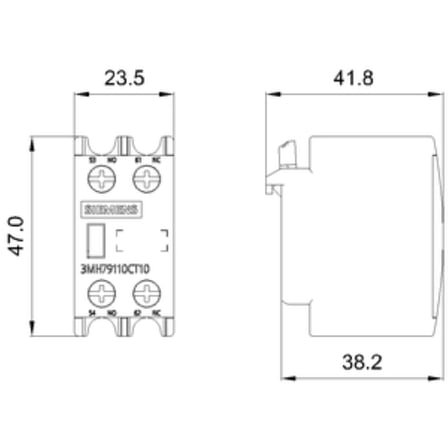 Siemens 3MH7911-0CT10 Sinoplus İlave Yardımcı Kontak Boy:0-1-2-3-4, 1NO+1NC, Önden ( Üstten ) 