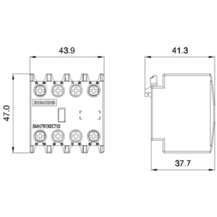 Siemens 3MH7913-0CT10 Sinoplus İlave Yardımcı Kontak Boy:0-1-2-3-4, 1NO+3NC, Önden ( Üstten ) 