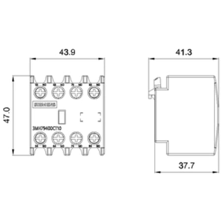 Siemens 3MH7940-0CT10 Sinoplus İlave Yardımcı Kontak Boy:0-1-2-3-4, 4 NO, Önden ( Üstten ) 
