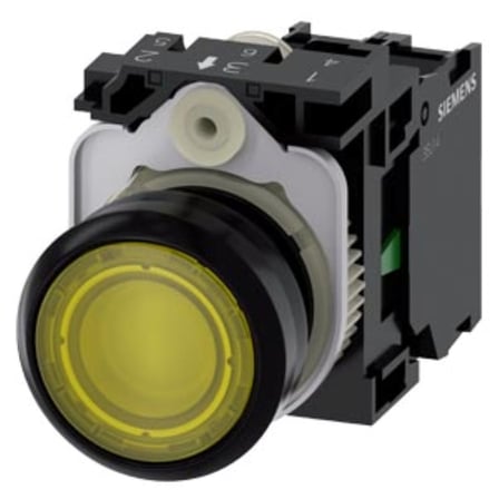 Siemens 3SU1106-0AB30-1BA0 Buton Komple Işıklı Yaylı  230 AC Sarı 