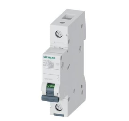 Siemens 5SL6163-7 Otomatik Sigorta C Tipi 63 Amper 1 Faz 6kA 70 mm 