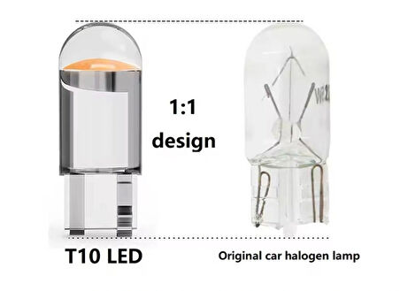 T10 W5w Dipsiz BEYAZ Silikon Led (10 ADET) Suya Dayanıklı Beyaz Park Bagaj Plaka Iç Aydınlatma Uyumlu