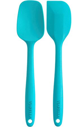 Silikon Kaşık Spatula Seti 6lı Yanmaz Yapışmaz Çizmez Fusya-yeşil-turkuaz 27cm