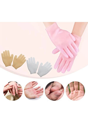 1 Çift Silikon Nemlendirici Eldiven  Çatlak ve Kuruluğa Karşı Yoğun Gece Bakımı  Spa Etkili Yumuşak Eller