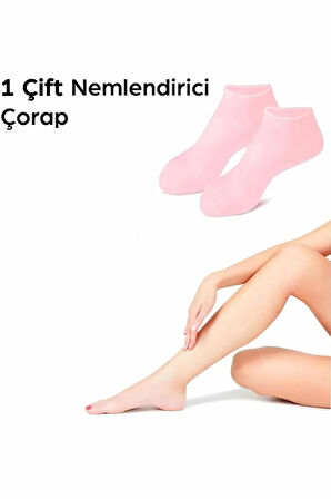 1 Çift Silikon Jel Topuk Nemlendirici Çorap | Ayak Cilt Bakım