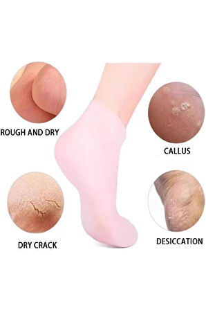 1 Çift Silikon Jel Topuk Nemlendirici Çorap | Ayak Cilt Bakım