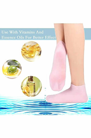 1 Çift Silikon Jel Topuk Nemlendirici Çorap | Ayak Cilt Bakım