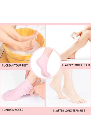1 Çift Silikon Jel Topuk Nemlendirici Çorap | Ayak Cilt Bakım