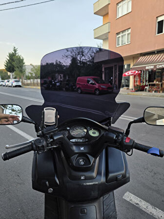 MOTOCAM Honda Silverwing FJS 400 Ön Cam 2001-2012 Model 68cm Siyah Renkli 4mm ELCİKLİ