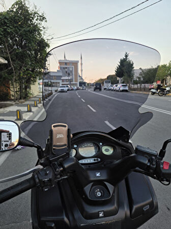 MOTOCAM Honda Silverwing FJS 600 Ön Cam 2001-2012 Model 68cm Füme Renkli 4mm ELCİKLİ