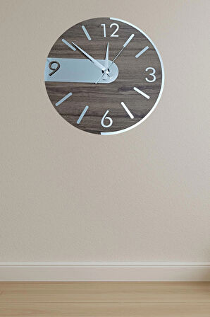 Gümüş Aynalı Pleksi Rakam Kelebek Temalı Modern Duvar Dekorasyonu Saat