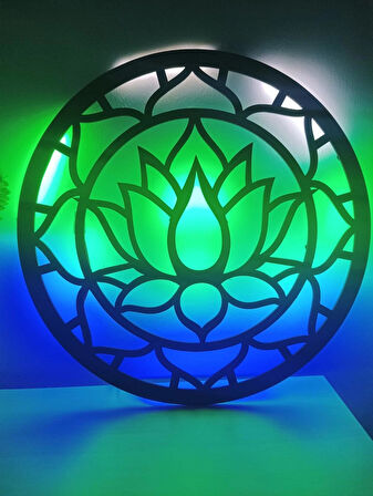 LOTUS ÇİÇEĞİ LED IŞIKLI AHŞAP MDF DEKOR