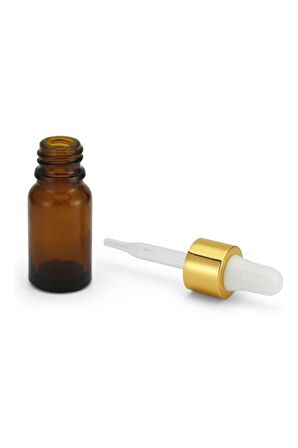 20ml - Amber Damlalıklı Kahverengi Cam Şişe - (10 ADET)