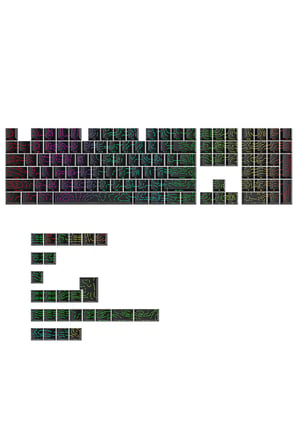 Contourline Keycaps 130 Adet Klavye Tuşu Tam Set Çatlak Işıklı Tuş Takımı