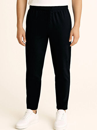 Siyah Likralı Eşofman Altı