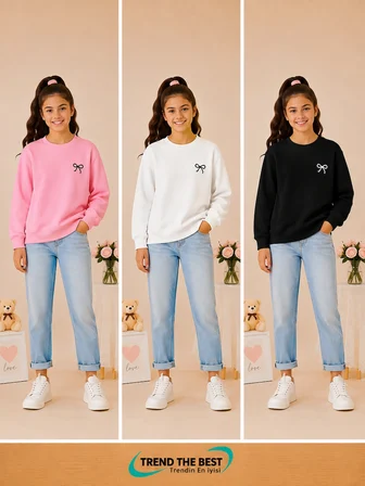 Kışlık Kız, Erkek, Yetişkin Unisex Siyah, Pembe, Beyaz 3'lü Sweatshirt Takımlar