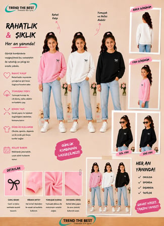 Kışlık Kız, Erkek, Yetişkin Unisex Siyah, Pembe, Beyaz 3'lü Sweatshirt Takımlar