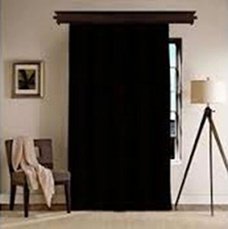 Siyah Işık Geçirmez Termal Kornişli Blackout Karartma Saten Güneşlik Perde
