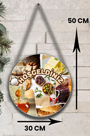 Şarküteri Market Kapı Duvar Pano Karşılama Tabelası, Kahvaltı, Mandıra Dükkan Karşılama Süs Tablosu