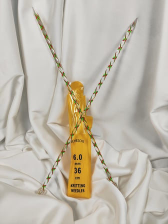 Sultan Desenli Örgü Şişi 36 cm. - No:6 mm (1 Çift)