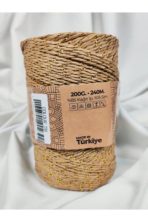 Simli Kağıt İp El Örgü İpi 200gr.-240mt. (1 Adet) - Renk: 239