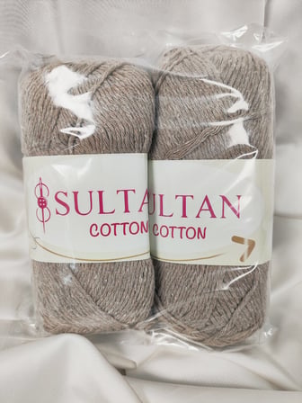 Sultan Cotton Koyu Bej El Örgü İpi 100gr. - 175mt. (2 Adet) - (Amigurumi İpi) Renk: 04