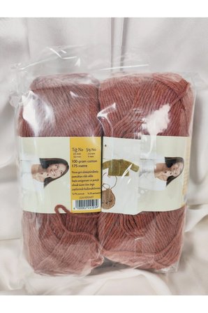 Cotton Kiremit El Örgü İpi 100gr. - 175mt. (2 Adet) - (Amigurumi İpi) Renk: 024