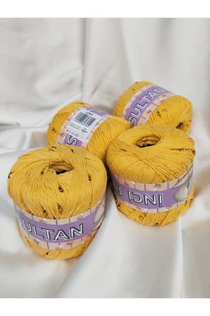 İnci Pamuk Sarı El Örgü İpi 50gr. (4 Adet) - Renk: 2705