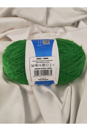 Peluş Çam Yeşili El Örgü İpi 100gr. 120mt.(1 Adet) - Renk: 2298