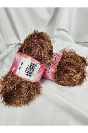 Yumoş Sakallı Kahverengi El Örgü İpi 100gr. (2 Adet) - Renk: 33