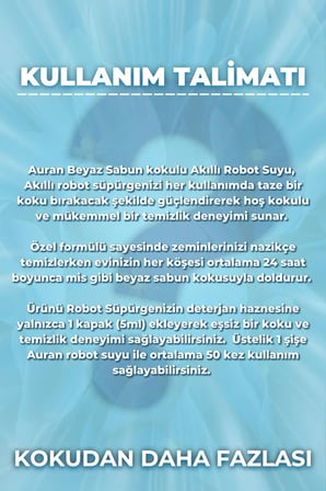 Beyaz Sabun Kokulu Akıllı Robot Süpürge Suyu,Sprey Mop Suyu,Yüzey Temizleyici 250ml