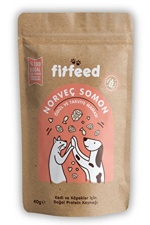 Freeze-Dried Çiğ Norveç Somon Kedi ve Köpek Ödülü 40g