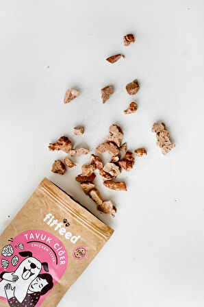 Freeze-Dried Çiğ Tavuk Ciğer Köpek Ödülü 40g