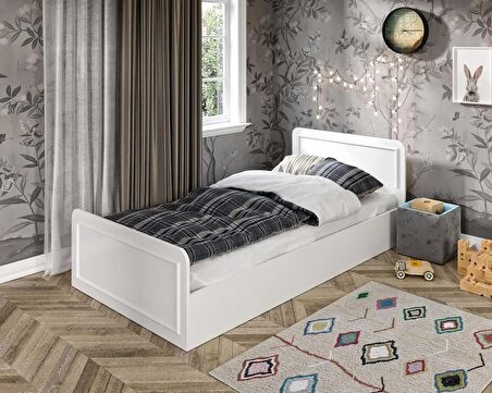 Snow Tek Kişilik Country Tarzı Mdf Karyola - 100cm X 200cm Ölçülerinde