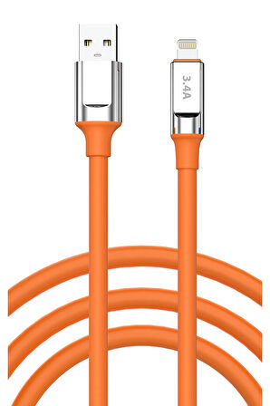 Apple İphone 7 Şarj Kablosu 3.4A Lightning - SC64L-Turuncu