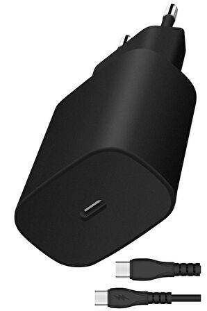 Samsung Galaxy M21 Şarj Kablosu Type C 25W Süper Hızlı Şarj - S40TSiyah