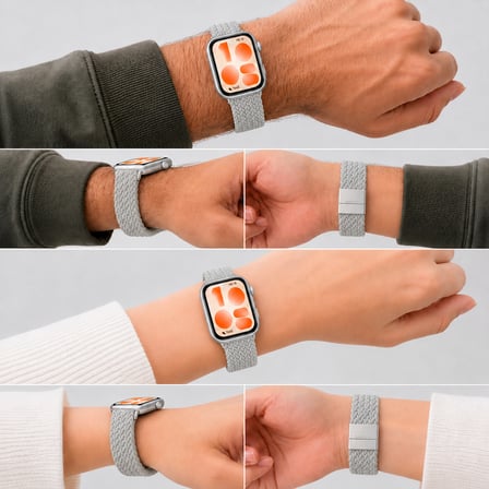 Huawei Watch Fit 5 İle Uyumlu Metal Klipsli Solo Fiberlink Yumuşak Kumaş Örgü Kordon