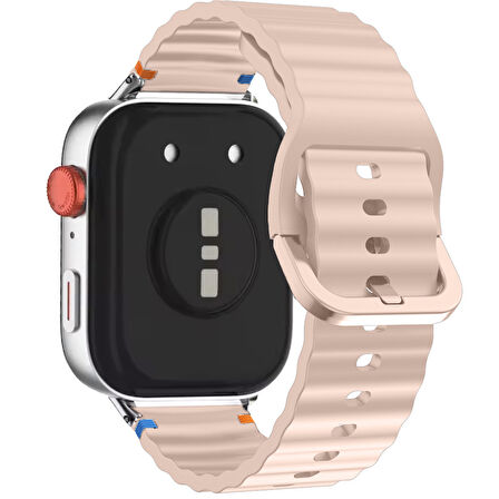 Huawei Watch Fit 3 İle Uyumlu Dalga Desenli Tokalı Yumusaş Soft Silikon Kordon
